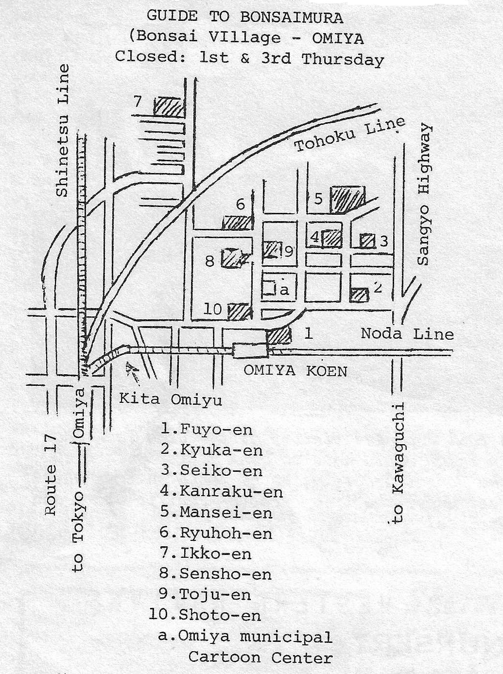 Map of Omiya, c.1974